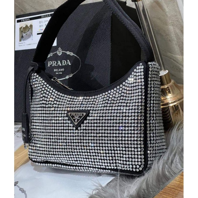 NEW ITEM tas pr4d4 fuji hobo bling bling free box