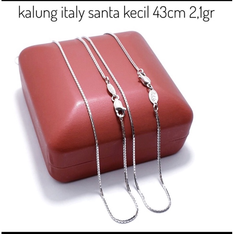 Kalung italy santa kalung perak 925 kalung wanita perak 925 lapis emas putih S197