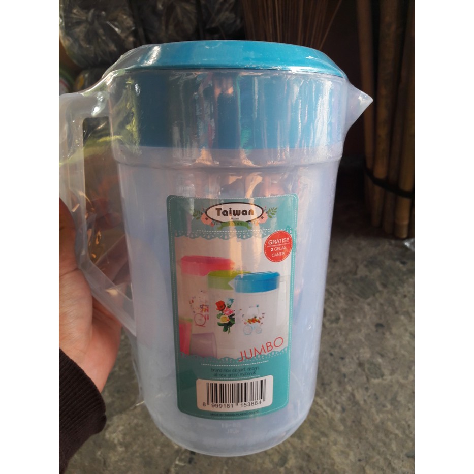 Eskan / Teko Air Large (Bonus Gelas Plastik) 2.1 Liter / Teko Set / Gelas Plastik / Teko Plastik