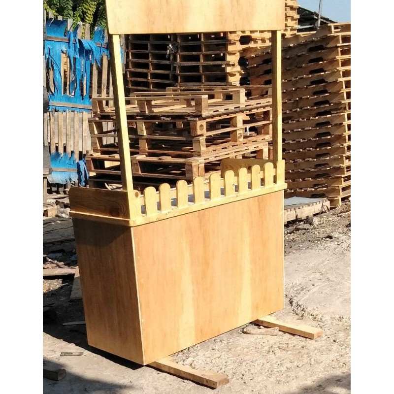 gerobak dorong jualan booth jati belanda makanan minuman angkringan cafe