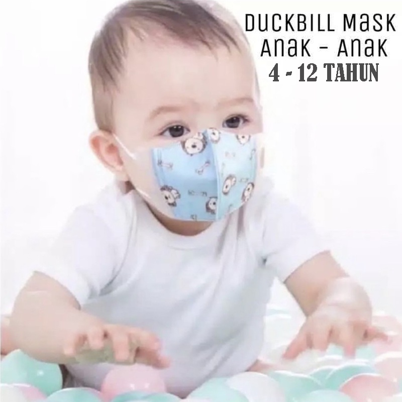 Masker Duckbill Anak dan Bayi 3ply Earloop Mask Protevtive mask Masker Anak Motif Karakter Random