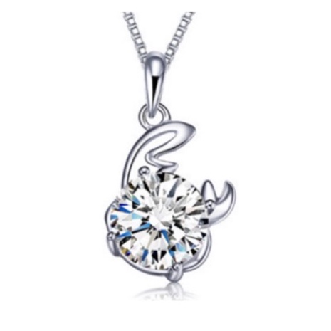 Kalung Zodiak Cancer Zircon Stone - Kalung Wanita S925 Bintang Cancer Model Fesyen Korea