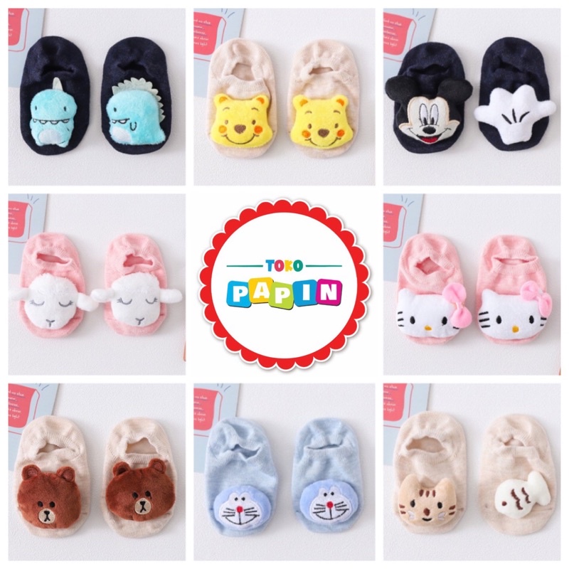 TokoPapin Kaos Kaki Bayi 3d Newborn Baru Lahir Sepatu Anak Bayi Korea Motif 3d