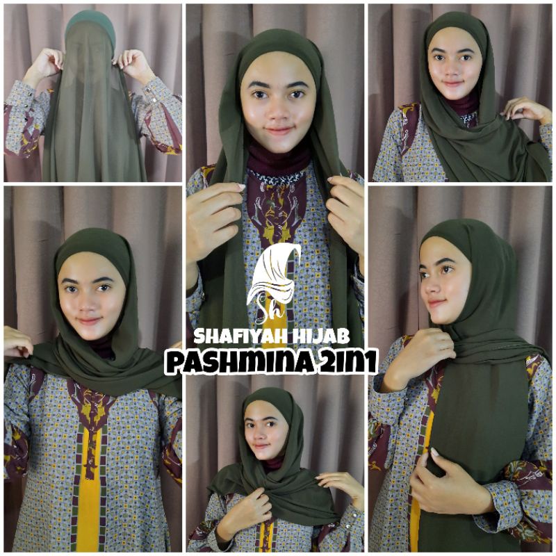 Pashmina 2in1 SHAFIYAH HIJAB pashmina iner | pashmina ciput | pashmina ceruty