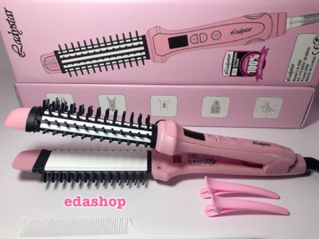 Catokan Terbaru Ladystar Pink Brush 2in1 LS-608 , bisa catok lurus , blow n curly , dijamin bagus