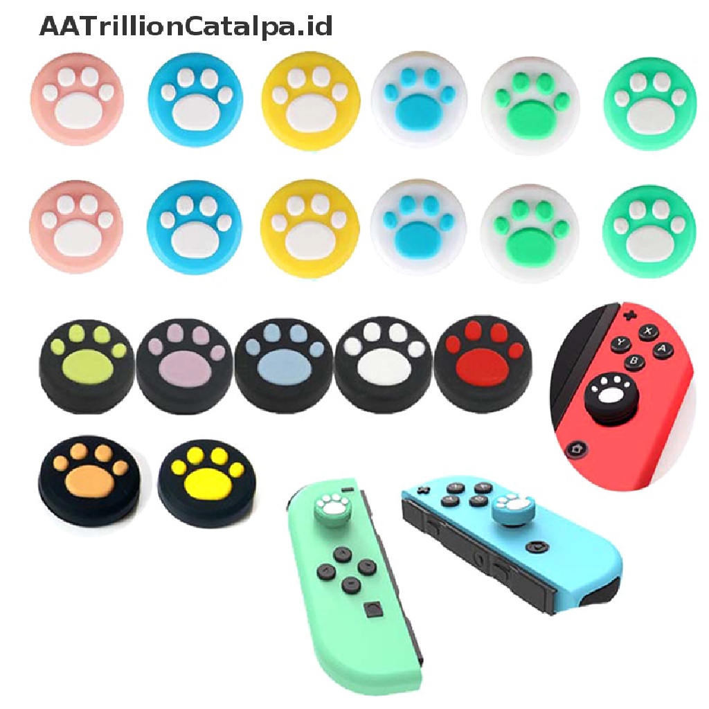 4 Pcs Cover Grip Thumb Stick Bentuk Cakar Kucing Untuk Nintendo Switch Lite