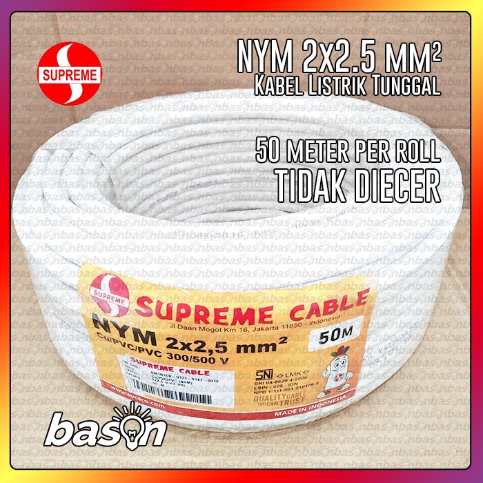 Supreme NYM 2x2.5 @ 50 meter - Kabel Listrik