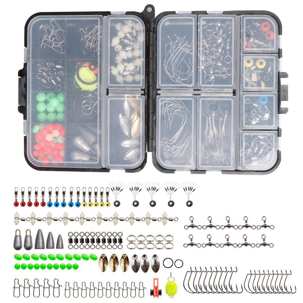 Preva 183pcs Aksesoris Memancing Kit Tahan Lama Portable tackle box Sinker Pemberat