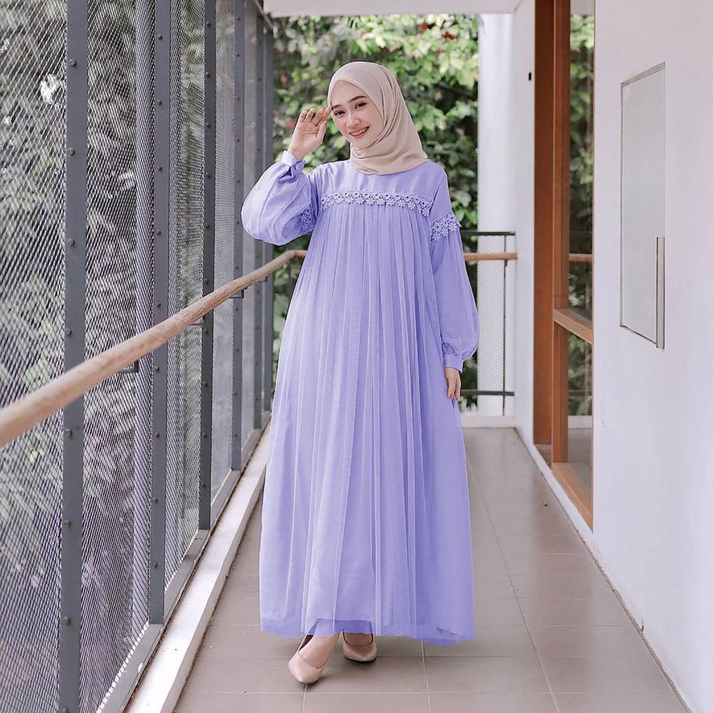 ANGEL MAXI Bahan Moscrepe Pakaina Wanita Gamis Panjang Terusan Gamis Wanita Dress Muslim Terbaru