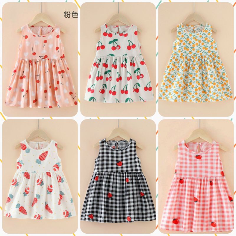 DSESS ANAK IMPORT PRINTED DRESS MOTIF BUAH