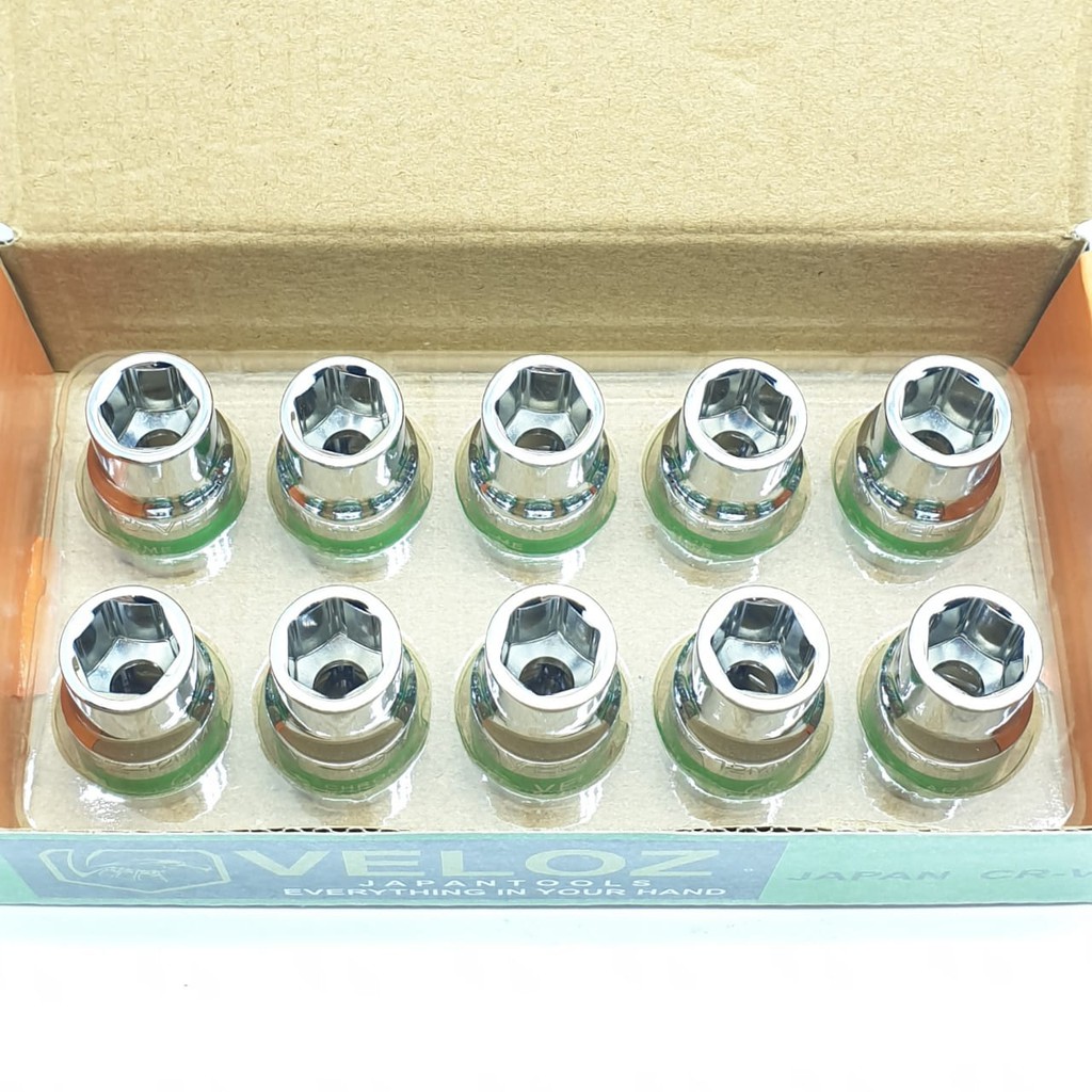 Veloz Kunci Mata Sok Sock Socket Eceran Pendek Panjang Short Long / Kunci Shock Impact 1/2&quot; 6PT Pendek 8mm - 32mm / Panjang 8mm - 24mm