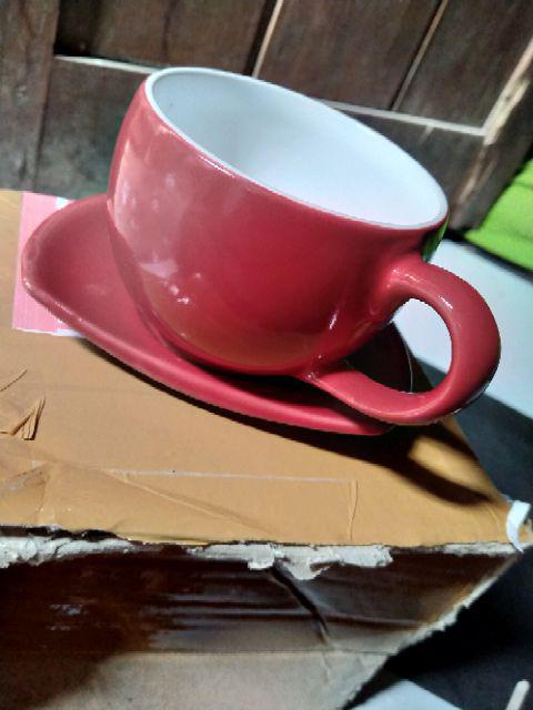 Cs250 Cangkir Saucer 250ml Unik Lucu Mug Gelas Keramik Cantik Shabby Teacup Coffeecup