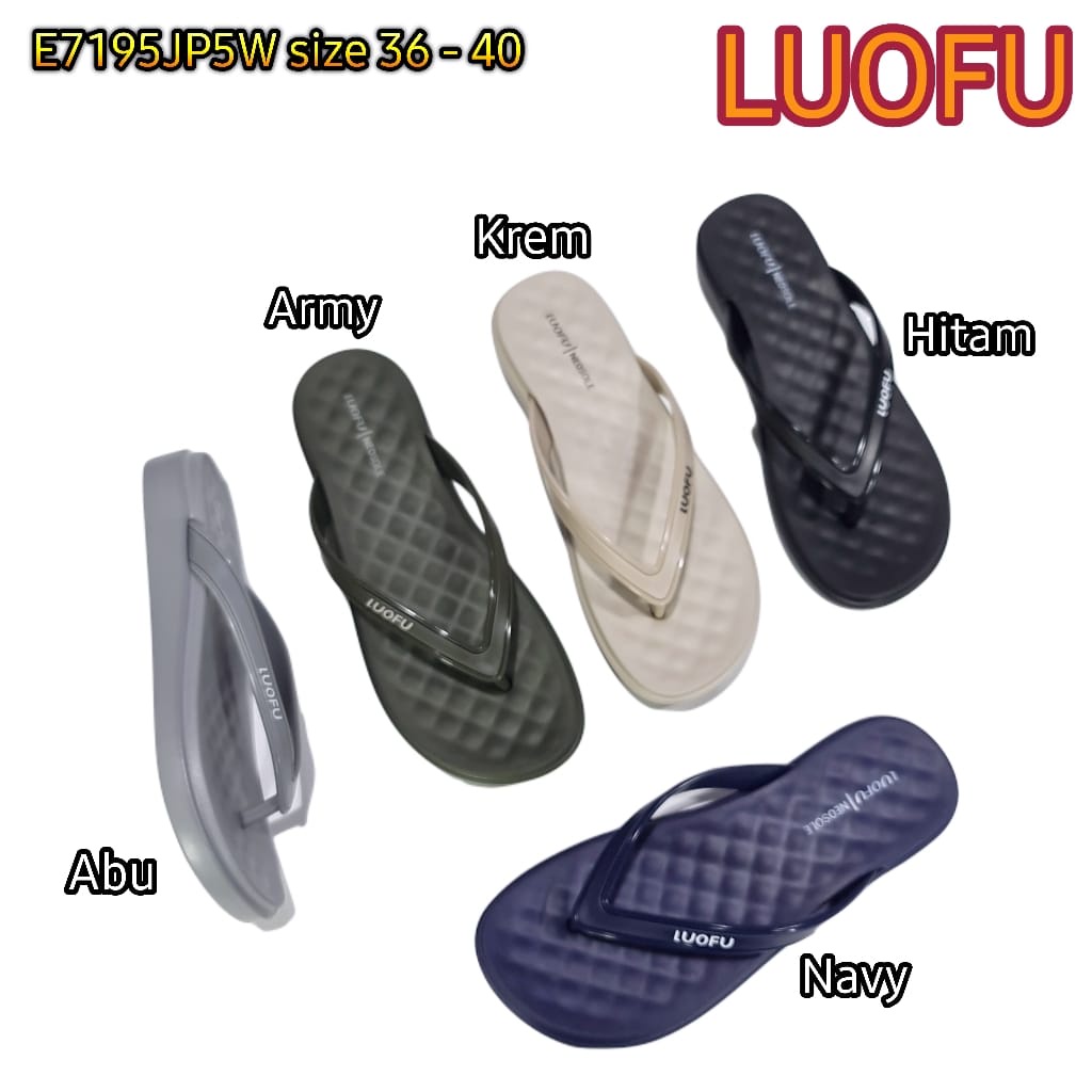 LUOFU ORIGINAL jelly sandal karet empuk murah jepit wanita import sendal cewek E7195JP5W