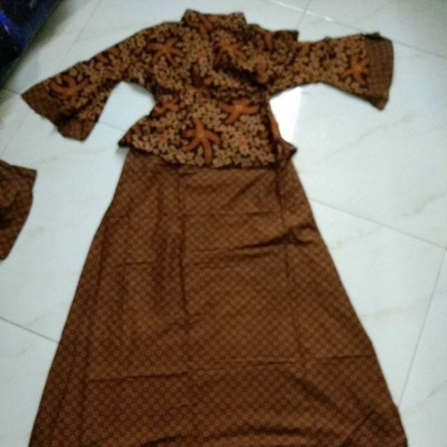 Ms Gamis Batik Sriwedari Maxi Bumil/busui Katun Sogan Manggar Padi