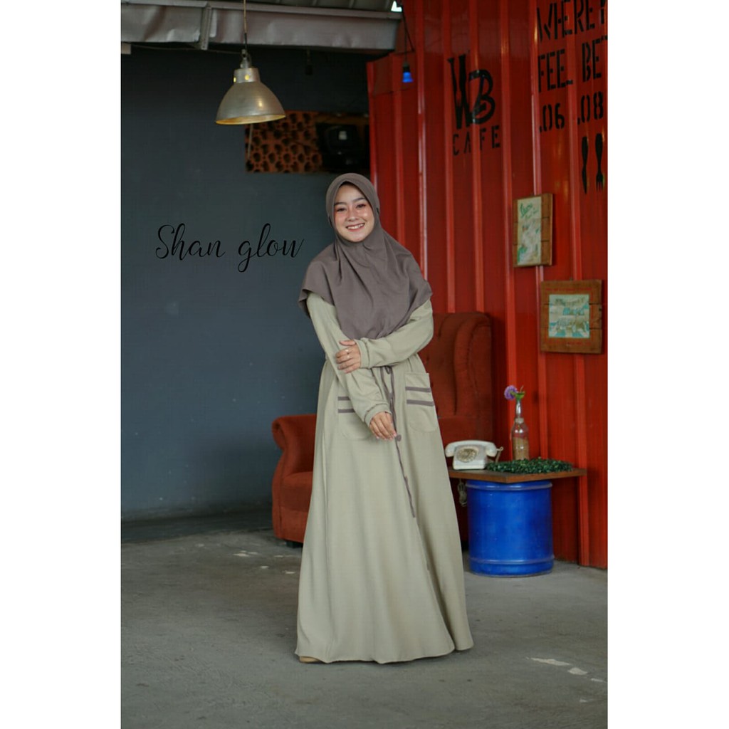 Gamis remaja casual syari Itycrepe set bergo maryam GLADIS by Shan glow jilbab hijab hijaber ootd