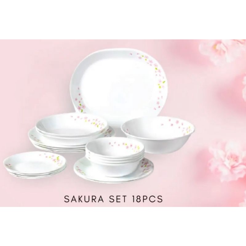 Corelle Dinner Set 18 pcs motif Sakura