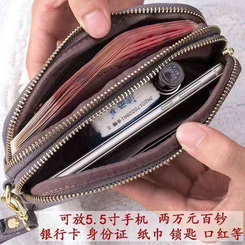 Dompet Hp Dan Uang Wanita Panjang KOREAN STYLE 3 Ruang Resleting Anti Air Hanging Wallet Handbag Pouch import Papirut makeup Kosmetik paspor ID card