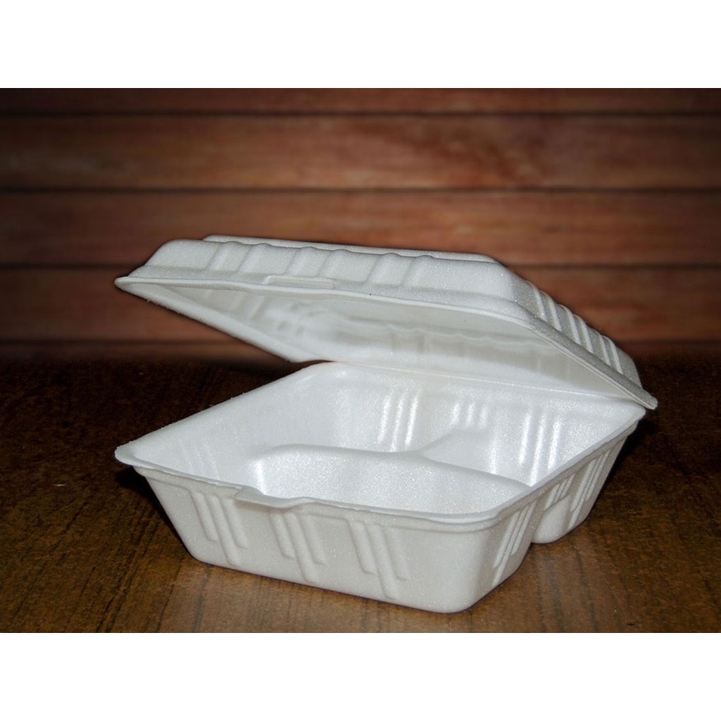 KCS LUNCH BOX KCS 3 SEKAT dan LUX L03S STYROFOAM WADAH MAKAN STEROFOAM KATERING KUE DLL ISI 100PCS [