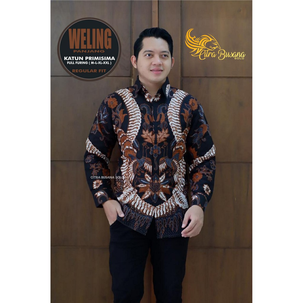 WELING PANJANG Kemeja Batik Pria Full Furing Bahan Katun Primisima