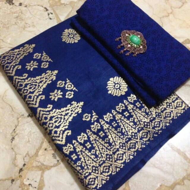 HT KAIN BATIK PRADA SONGKET ASHANTY SET EMBOS / KAIN BATIK PRADA MOTIF MINANG / SONGKET BATAK