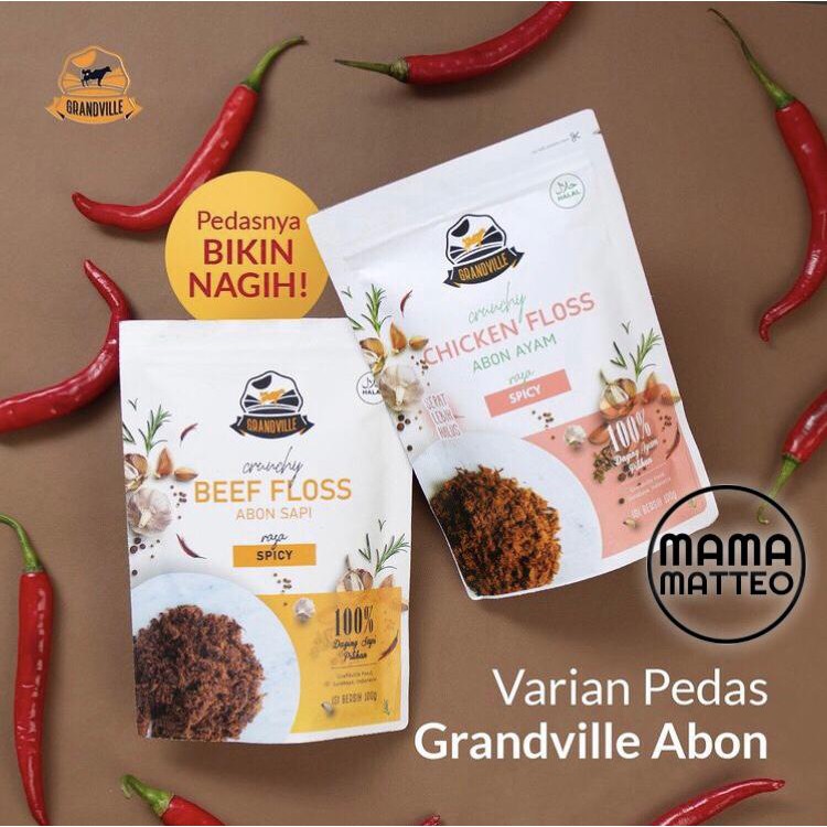 GRANDVILLE Abon Anak SAPI AYAM Original / Spicy  GrandVILE GRAND VILLE FLOSS HALAL MPASI CRUNCHY KRIUK / BANDUNG