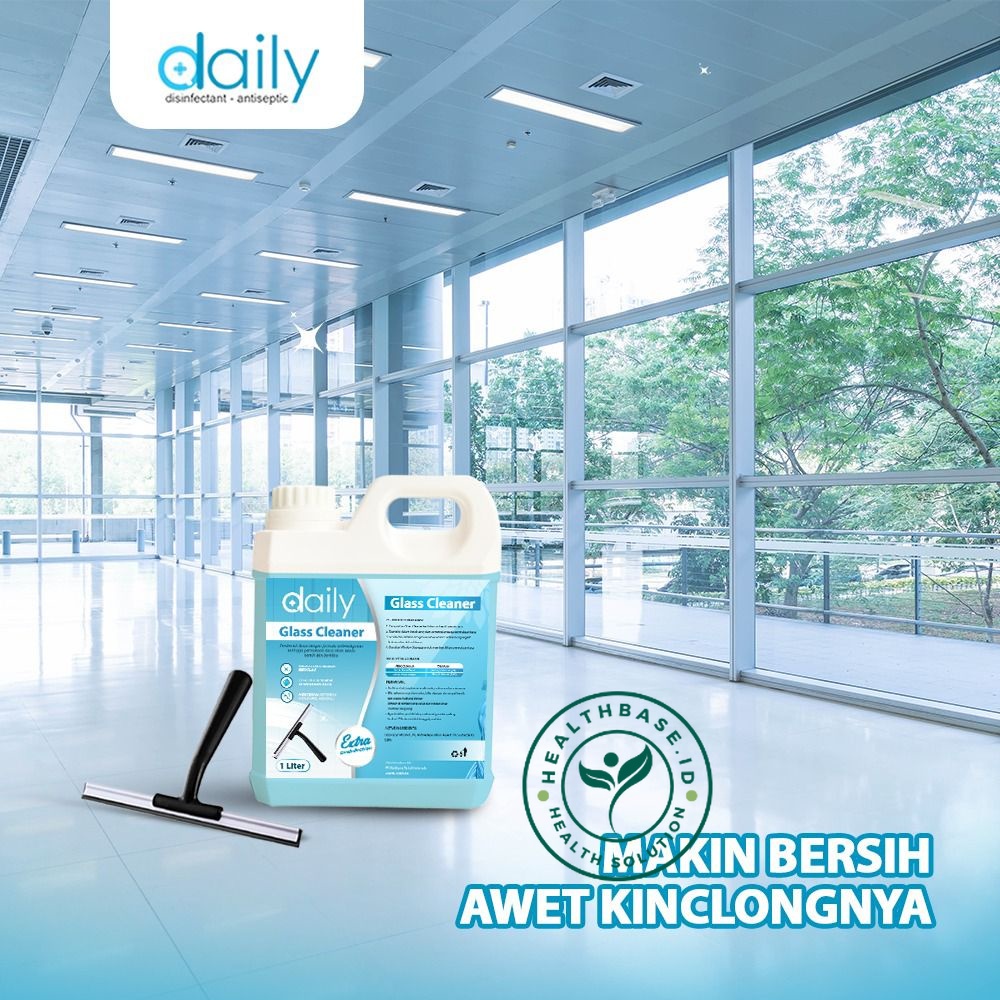 PEMBERSIH KACA AMPUH | GLASS CLEANER ANTI REDEPOSISI DAILY 1 LITER | ANGKAT KOTORAN, BERCAK KACA &amp; KERAMIK