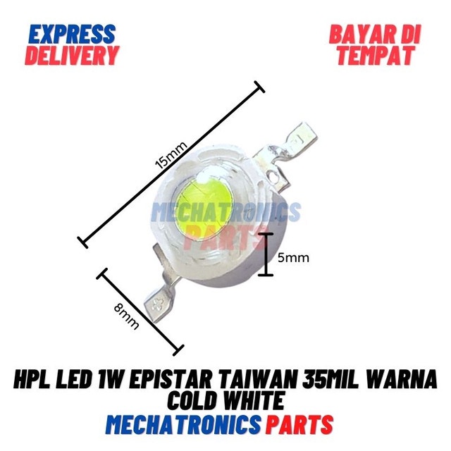 [5683] HPL LED 1W EPISTAR Taiwan 35mil Warna Cold White