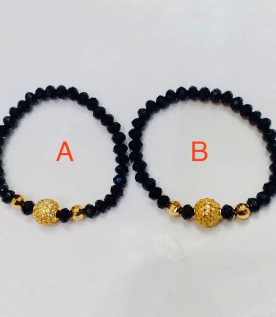 Gelang wanita kristal kombinasi lapis emas yaxiya xuping