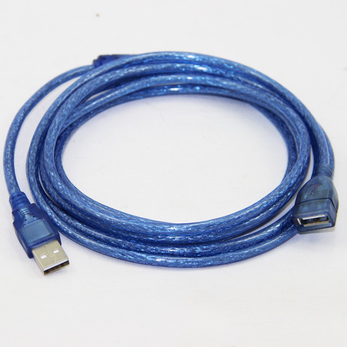 AFW3 | KABEL USB 2.0 MALE TO FEMALE WEBSONG 3 M / KABEL PERPANJANGAN USB (BLUE TRANSPARANT)