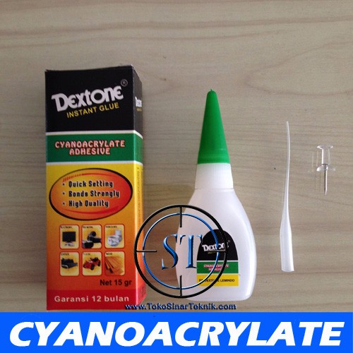 Lem Dextone Korea CYANOACRYLATE SG15 Lem tetes Cair Glue Sepatu Multifungsi 15Gram Plastik Karet