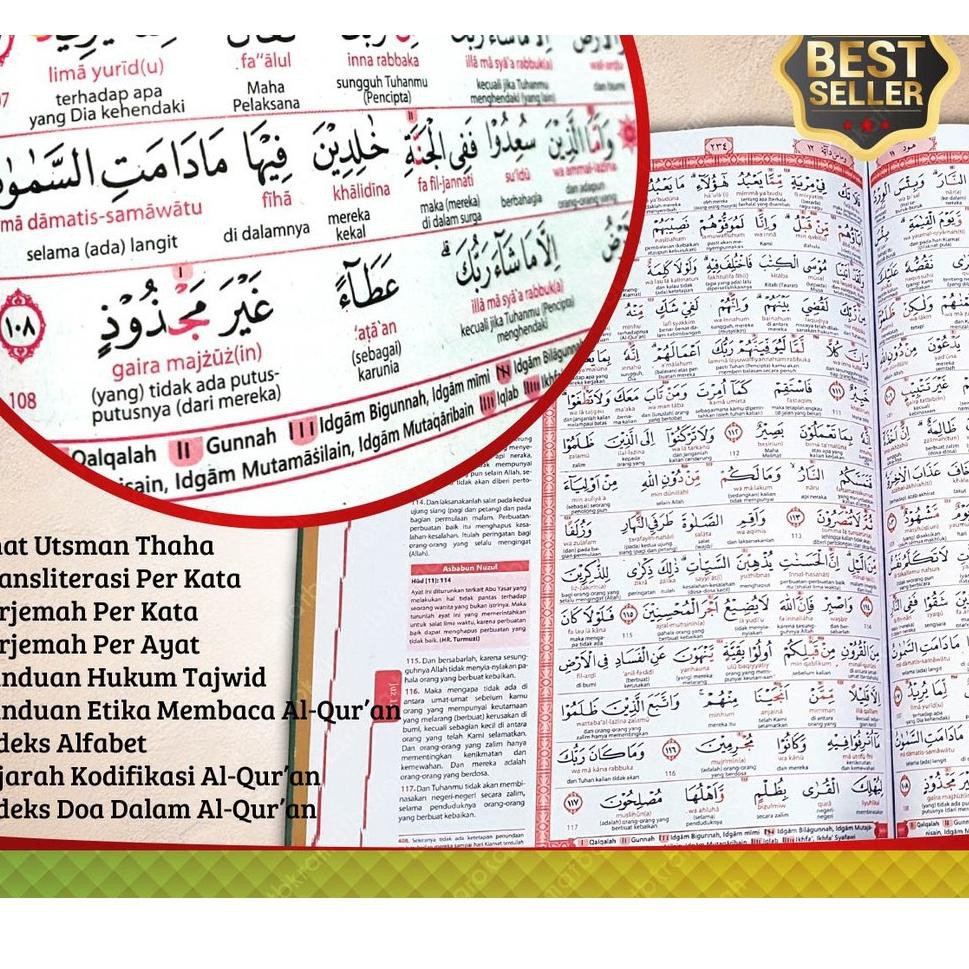 [KODE 0916] Al quran  Alkhobr Alquran Besar Al-Qur'an Terjemah Perkata Latin Arab dan Terjemahan Pem