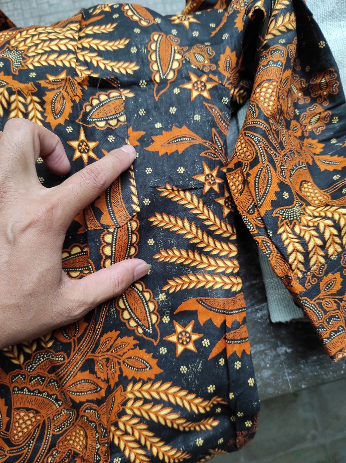 Atasan Batik Pria Lengan Panjang Kenongo Hem Padi Pekalongan M L Xl Xxl
