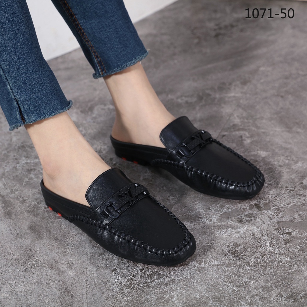 SHOES Leather Logo Flat Mules 1071-50