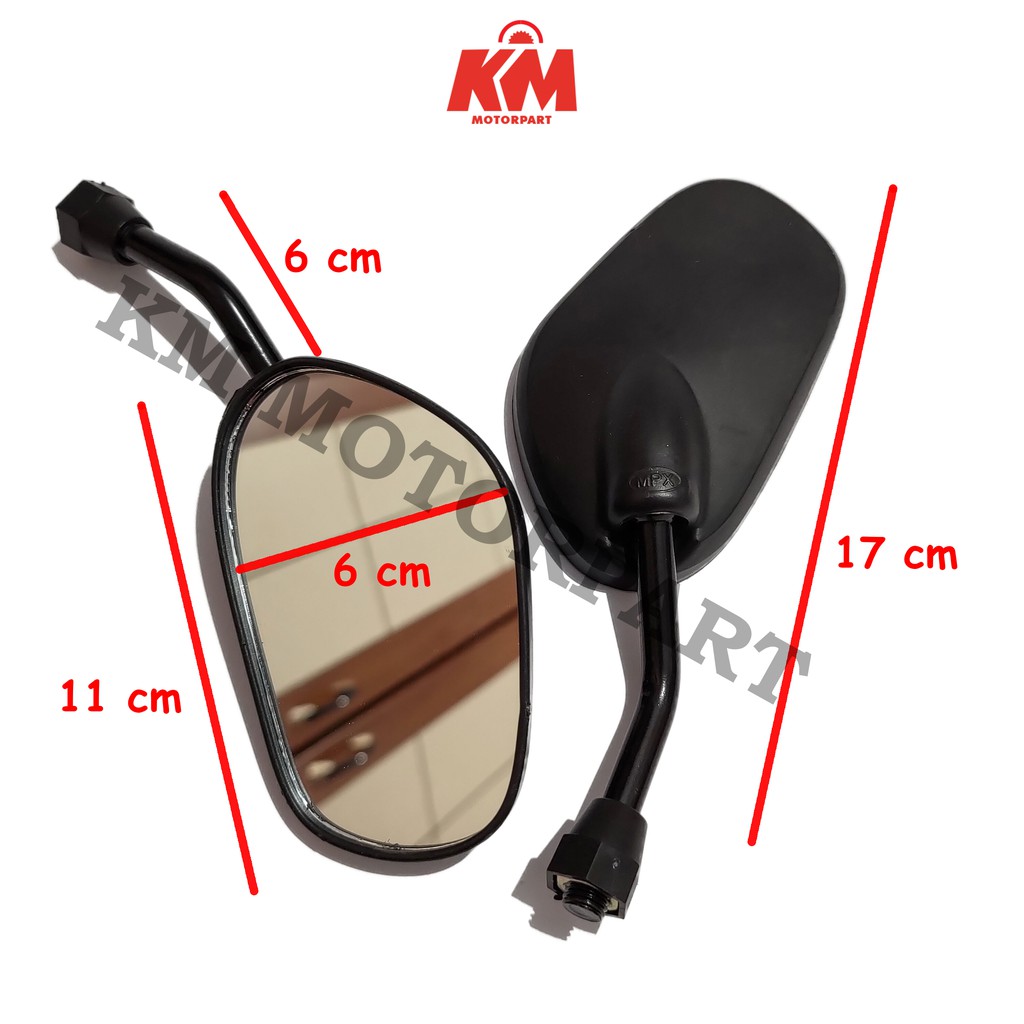 Kaca Spion Motor Tangkai Pendek Untuk HONDA dan YAMAHA Model Kaze Hitam Spion Variasi Aksesoris