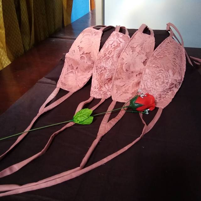 Masker Hijab Kain Brokat  3 Pcs