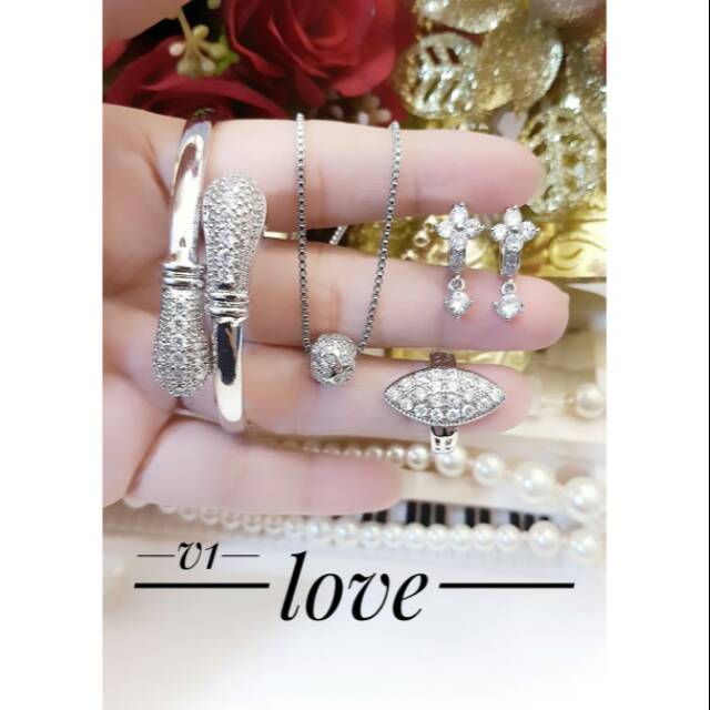 Set xuping silver perhiasan dewasa lapis emas 24k