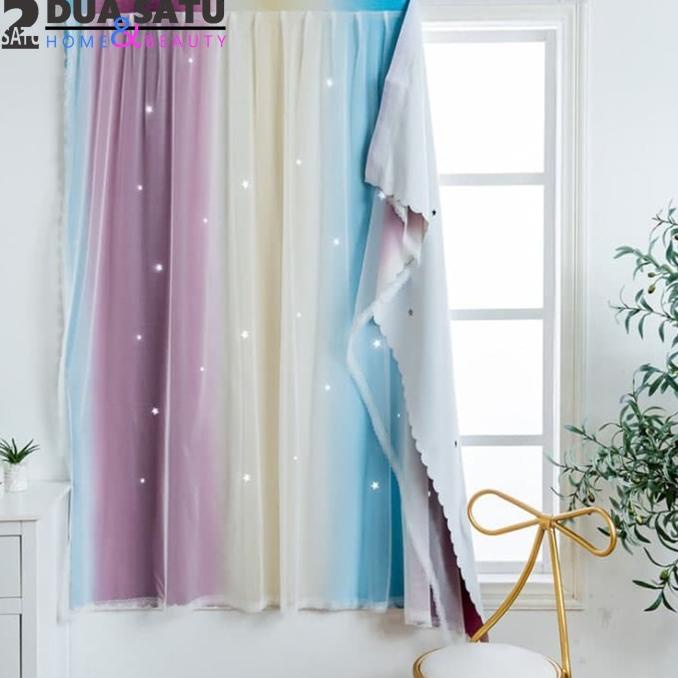 Gorden Magic Velcro Pasang Tanpa Paku Tanpa Bor Rainbow