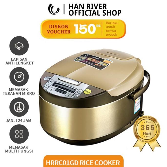 Han River HRRC-0001 Rice Cooker 2L Kontrol Sentuh Emas