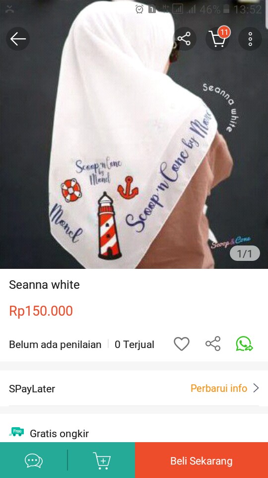 Kerudung Monel Seanna Series Hijab Segi Empat Ori Terbaru By Scoop&cone