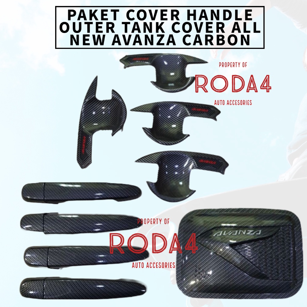 Outer Handle Avanza Tutup Bensin Pegangan Pintu Outer Mobil Mangkok Tank Cover Xenia Paket Tahun 2012 2013 2014 2015 2016 2017 2018 2019 2020 2021 Awal Carbon Hitam