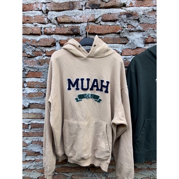 HOODIE MUAH MUAH COKLAT SUSU/ creamSECOND ORIGINAL