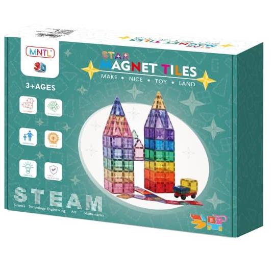 MNTL Magnetic Tiles 120 pcs : Warna Solid