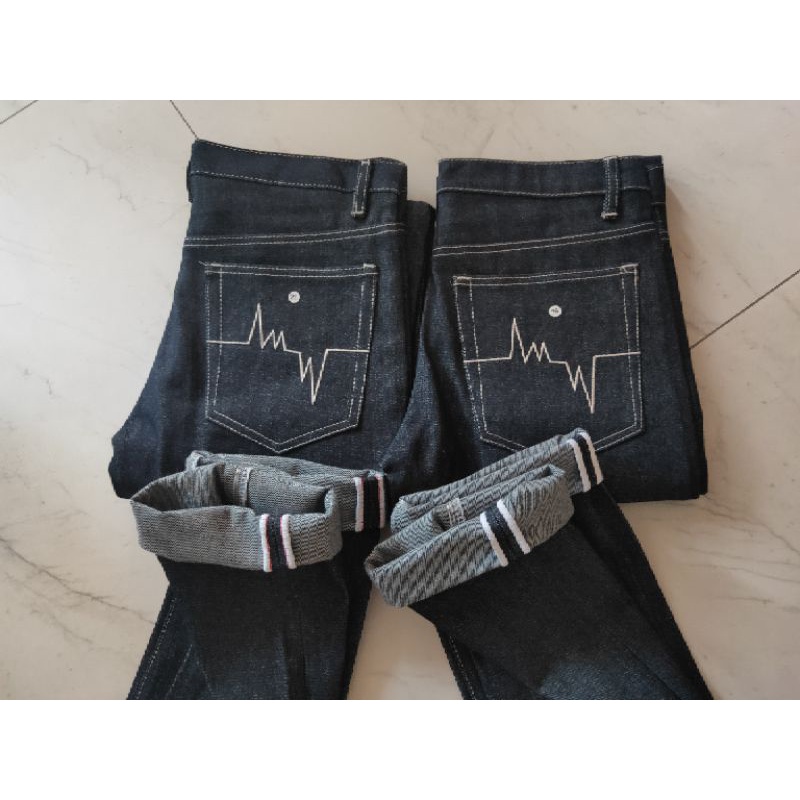 CELANA DENIM SELVEDGE 15OZ BLACK INDOGO BIG SIZE  33-38