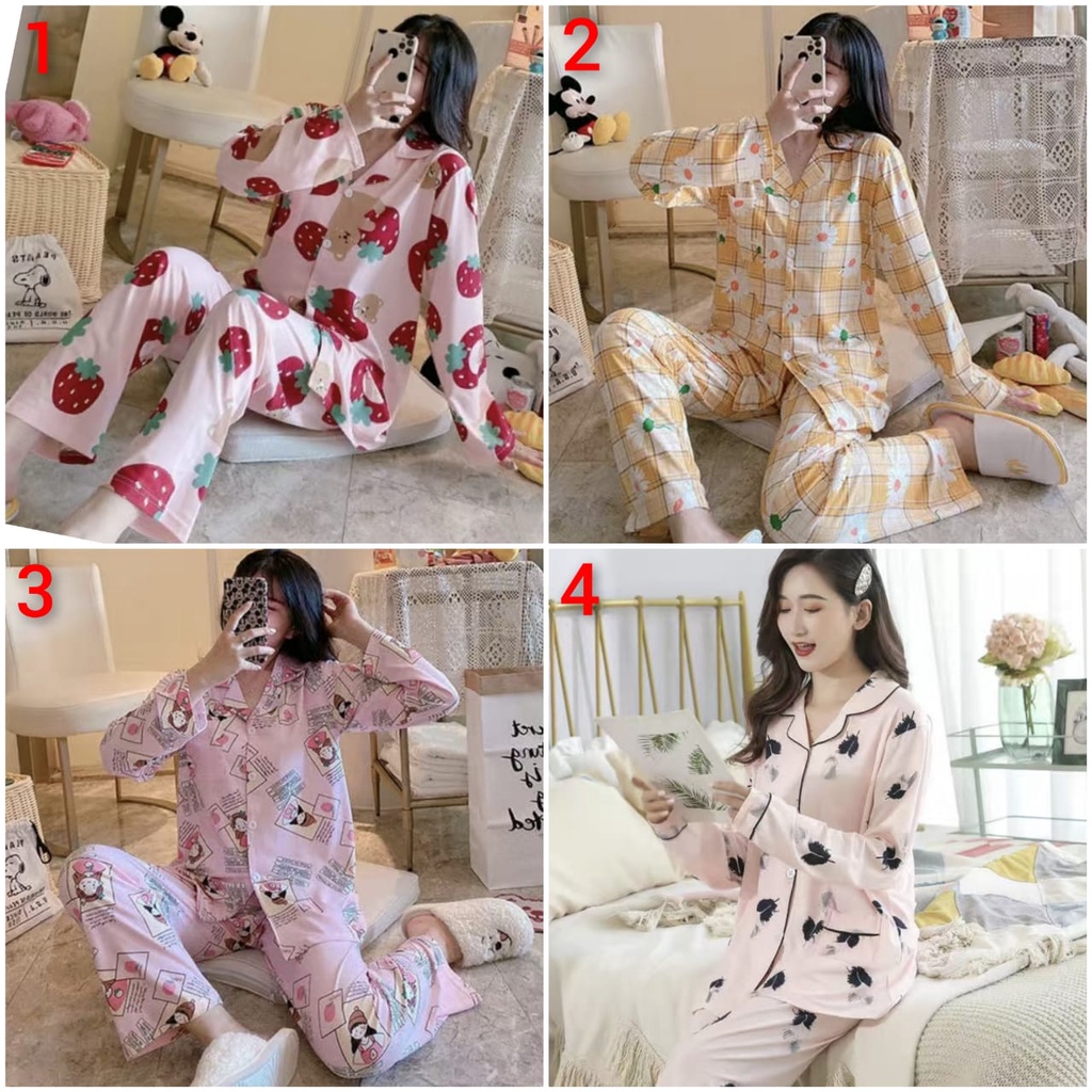 Baju tidur piyama pp bahan spandek premium