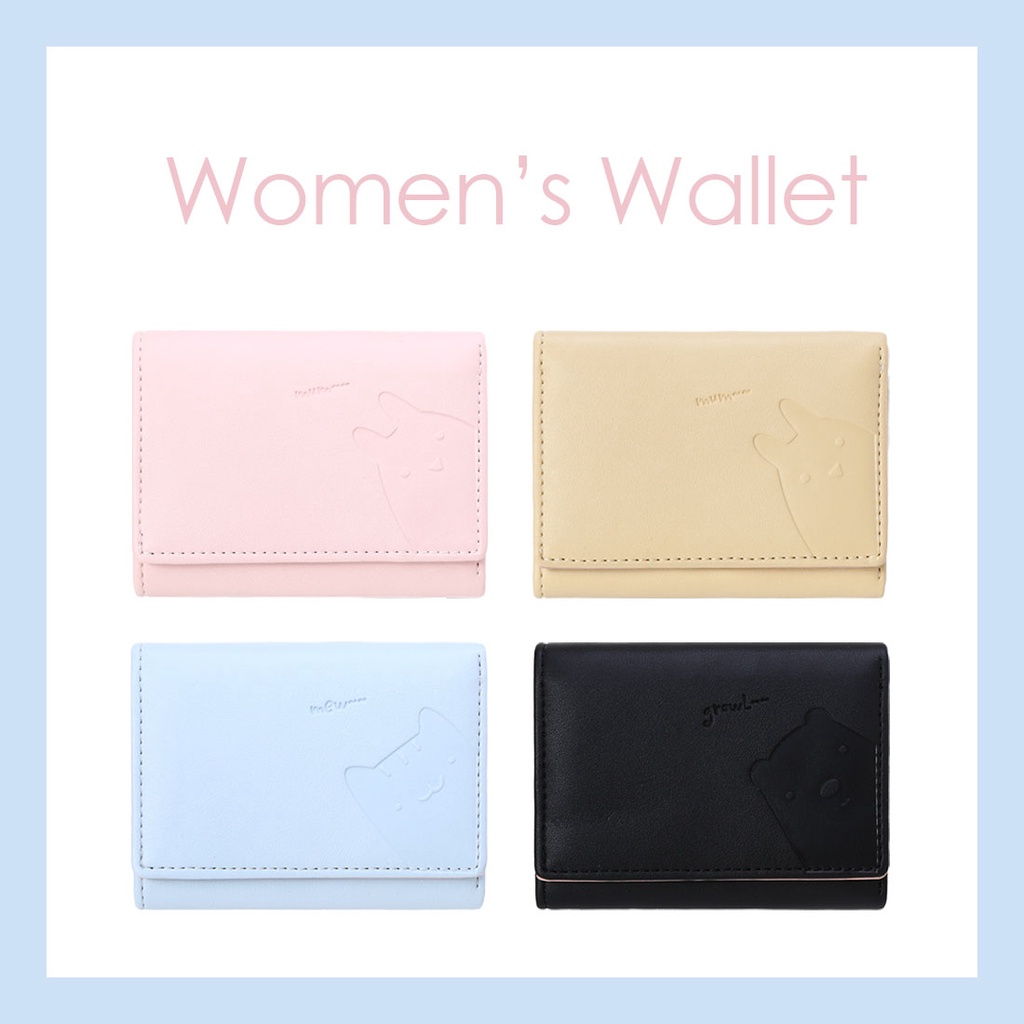 MINISO Dompet Wanita Pendek Kecil Lipat Simple Motif Binatang Lucu Karakter-1