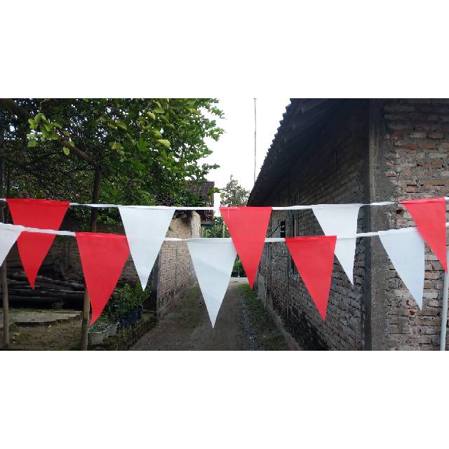 Bunting Flag HUT - Banner Flag - Bendera Hias Festival Segitiga Warna Warni