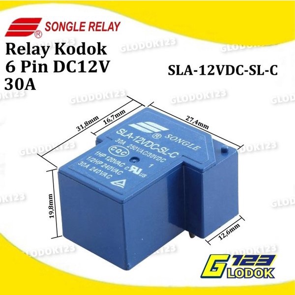 Relay PCB Songle DC 12 24V 5 6 Pin Kaki 12VDC SL-A SL-C Kodok Original