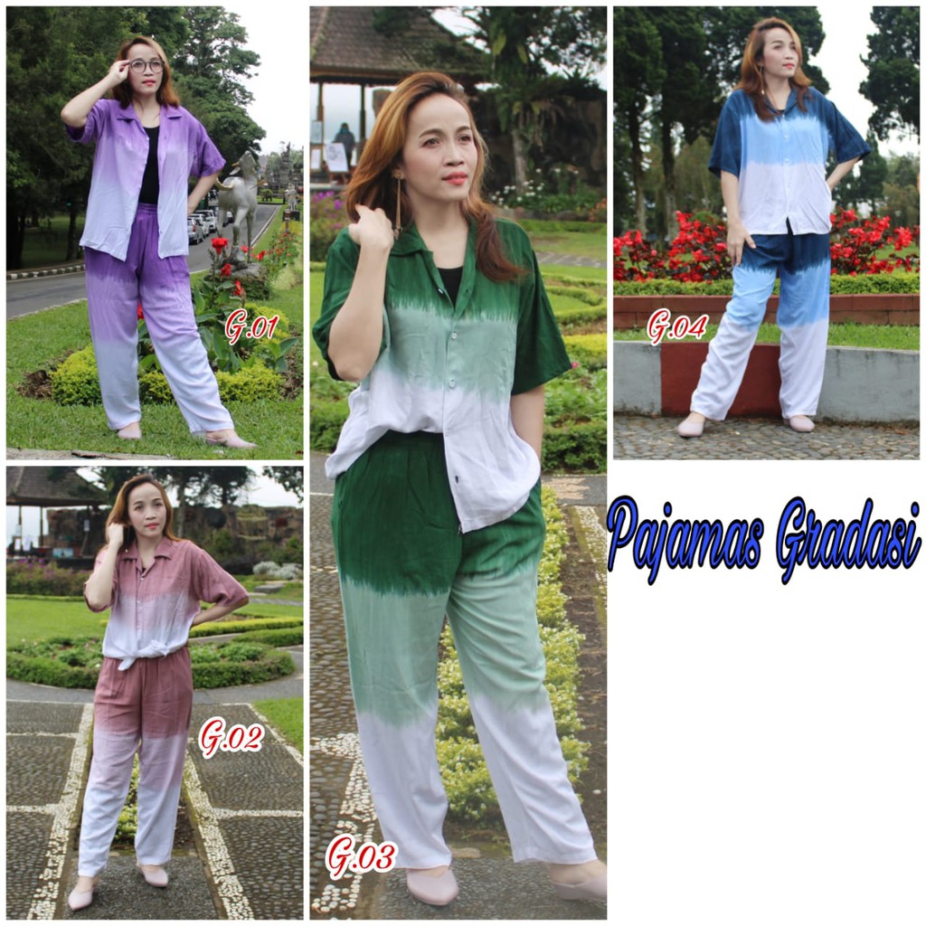 Pajamas Gradation | Pajamas set | Pajamas Katun Rayon | Pajamas Pendek