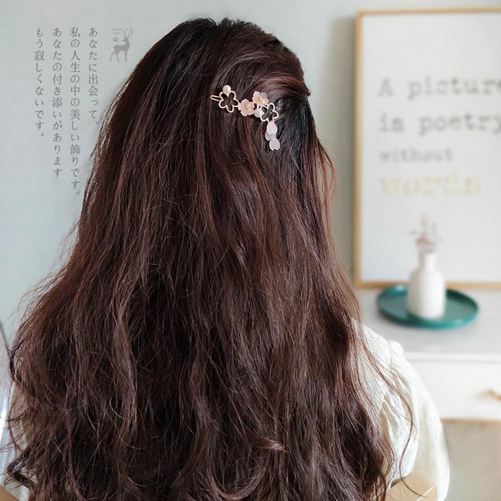 NEEDWAY Hairclips Fashion Jepang Hadiah Untuk Gadis Wanita Bunga Sakura