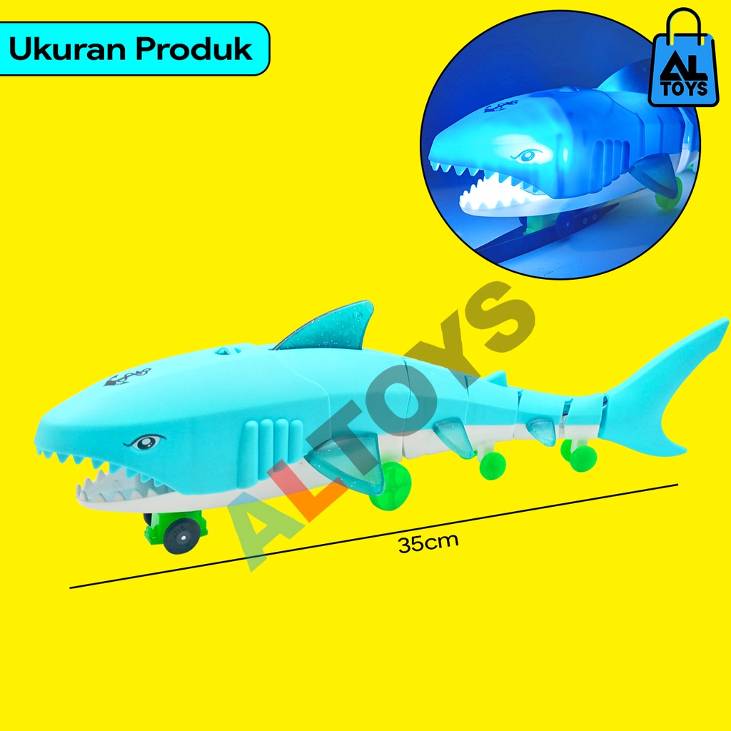 Mainan Ikan Hiu Lampu Lagu Baby Shark Berjalan